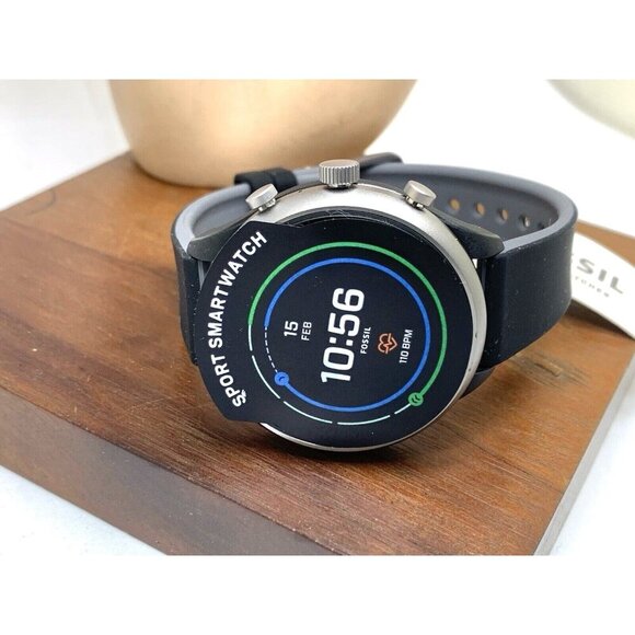 Fossil Women's Watch FTW6024 Smartwatch Aluminum Gray Black Rubber Band 41mm - Picture 8 of 14